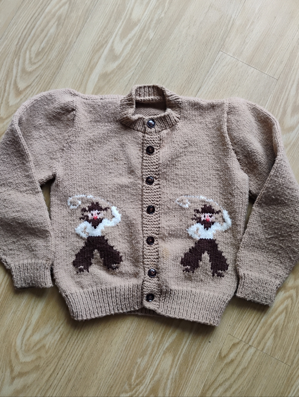 Cowichan Cowboy Rodeo Childs Sz S Wool Sweater Vintage 50's Equestrian